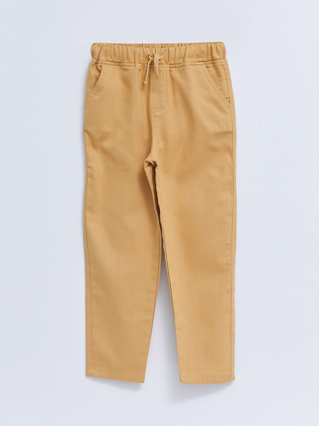 Bej Beli Lastikli Basic Gabardin Kız Çocuk Pantolon