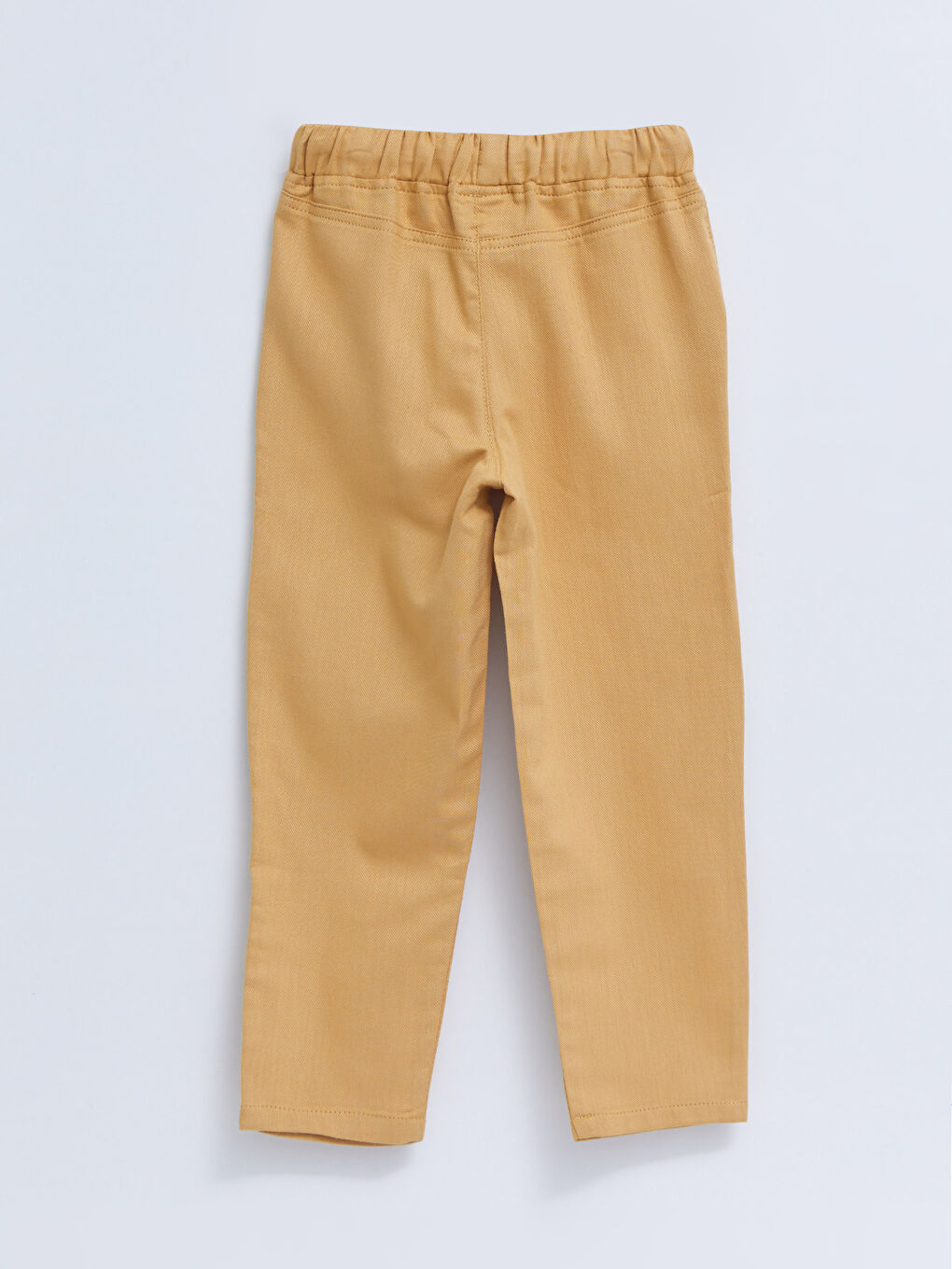 Bej Beli Lastikli Basic Gabardin Kız Çocuk Pantolon-1