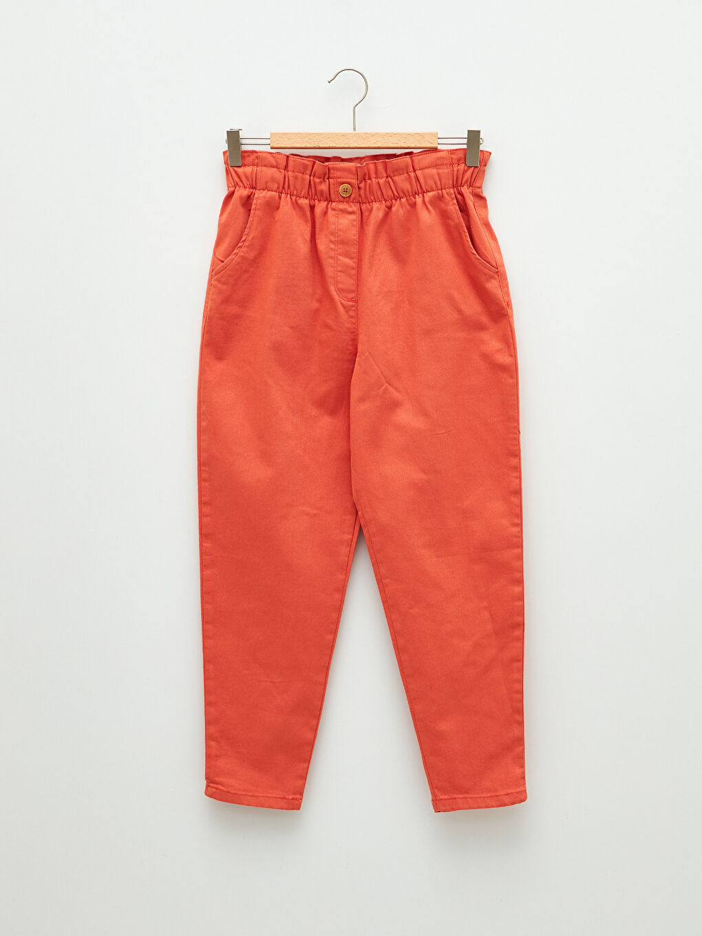 Elastic Waist Basic Gabardine Girl Trousers