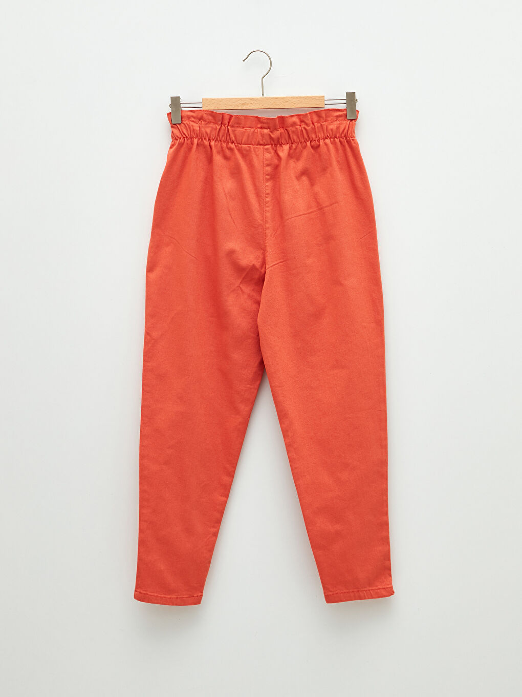 Elastic Waist Basic Gabardine Girl Trousers-1