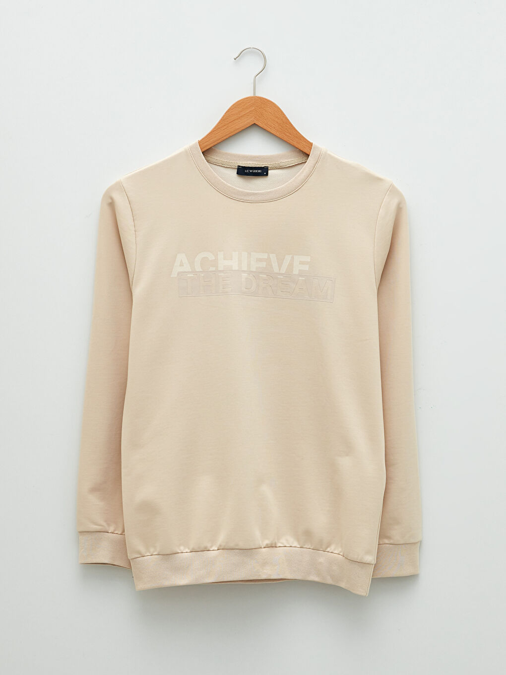 Ерлерге арналған ұзын жең дөңгелек жағалы принтті свитшот-5