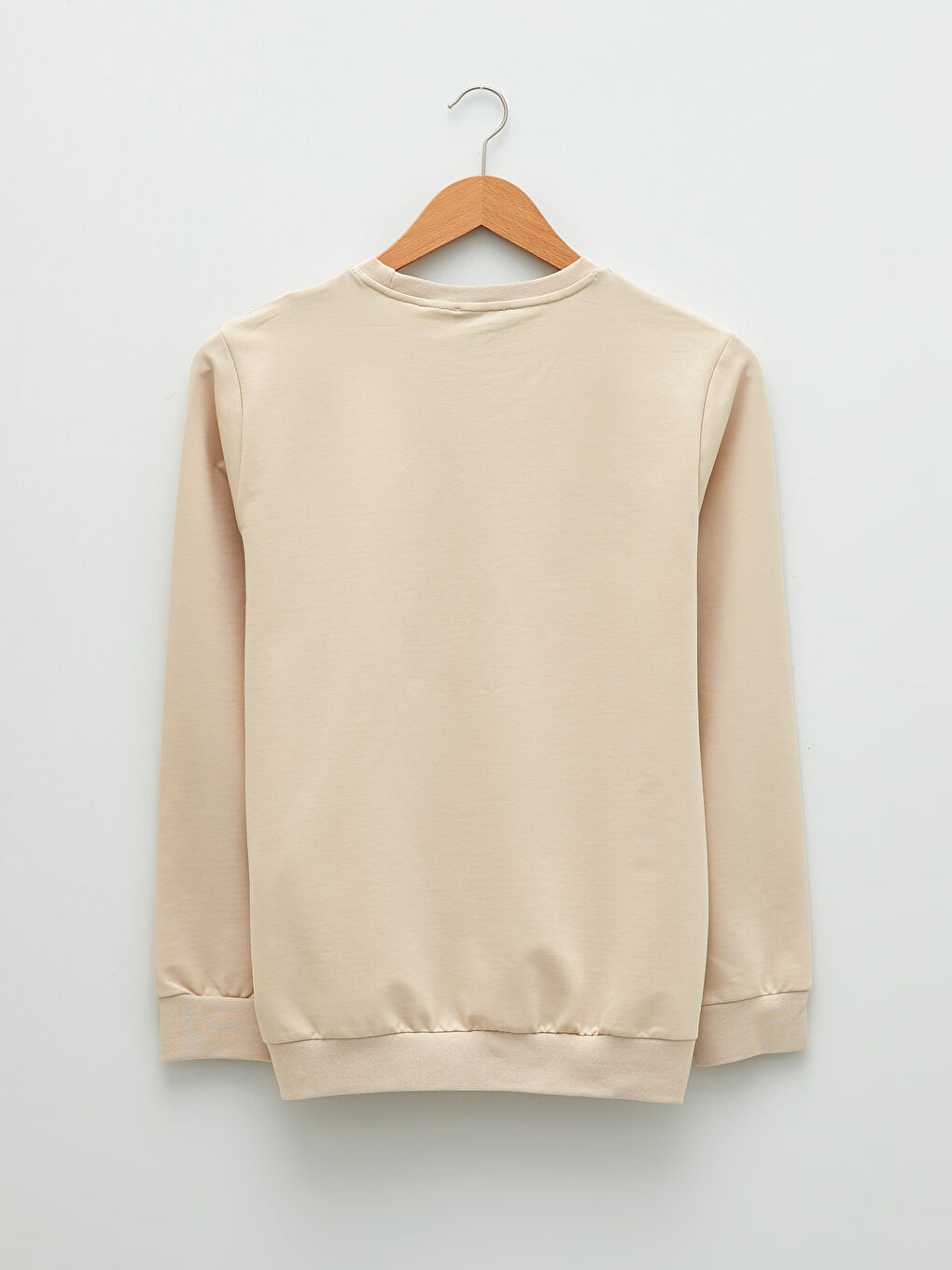 Ерлерге арналған ұзын жең дөңгелек жағалы принтті свитшот-6