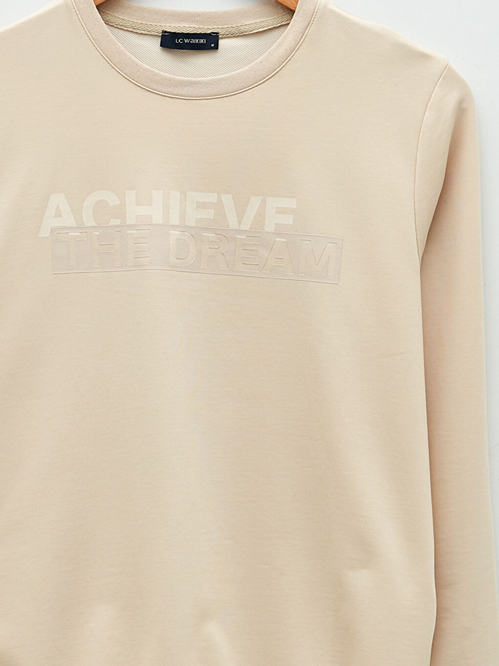 Ерлерге арналған ұзын жең дөңгелек жағалы принтті свитшот-7