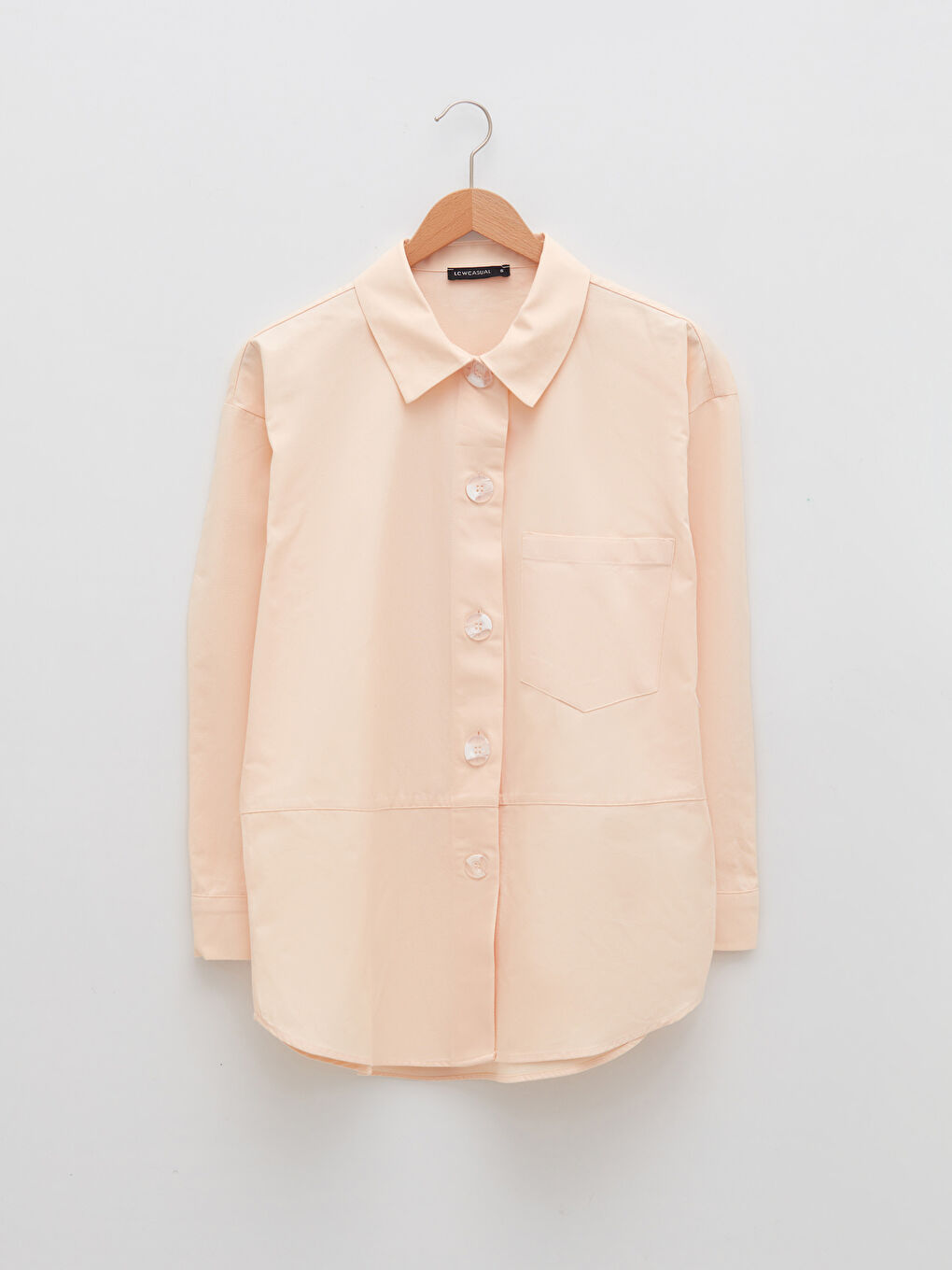 Plain Long Sleeve Oversize Gabardine Women's Shirt Tunic -S29924Z8-FQ8
