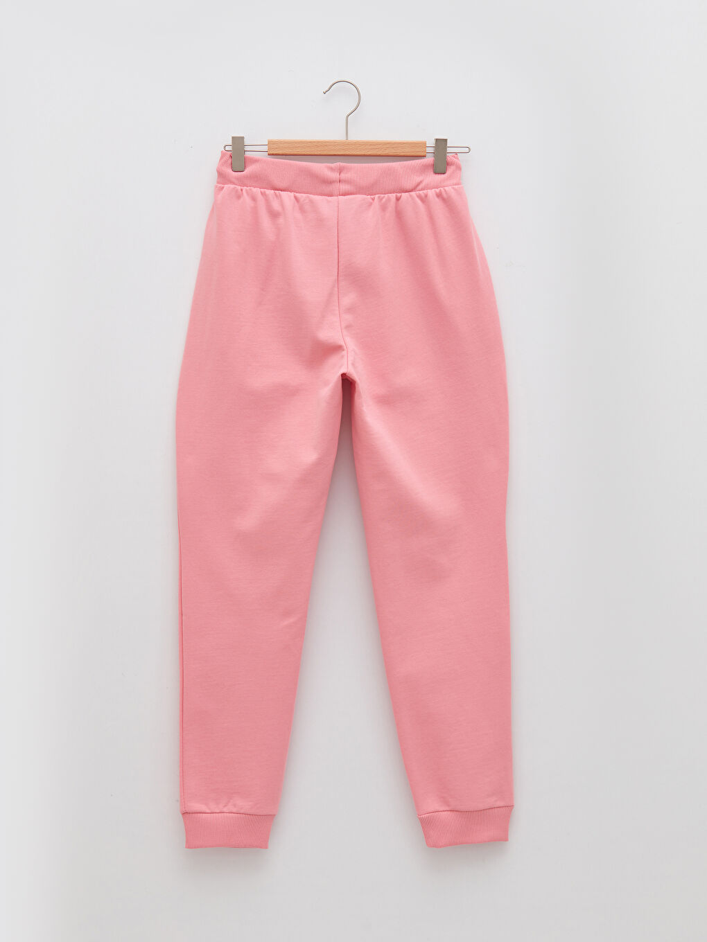 Pembe Beli Lastikli Yazı Baskılı Kadın Jogger Eşofman Altı-6