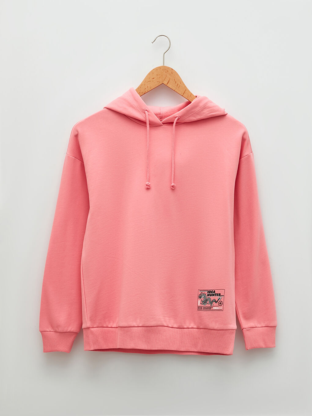 LCW Vision Pembe Kapüşonlu Baskılı Uzun Kollu Kadın Sweatshirt - 5