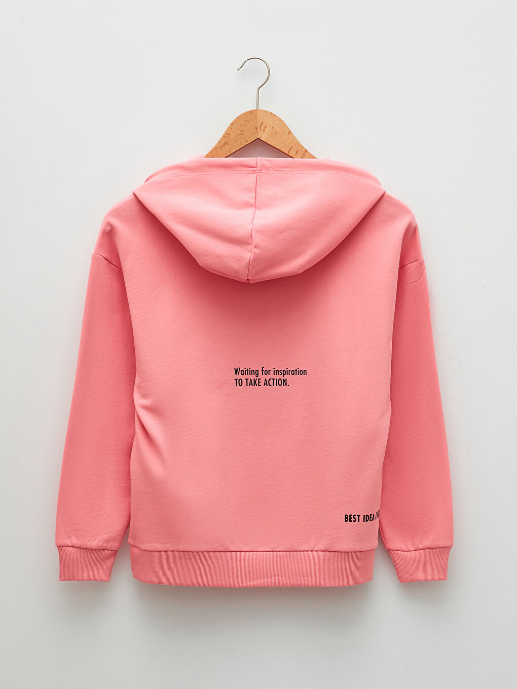 LCW Vision Pembe Kapüşonlu Baskılı Uzun Kollu Kadın Sweatshirt - 6