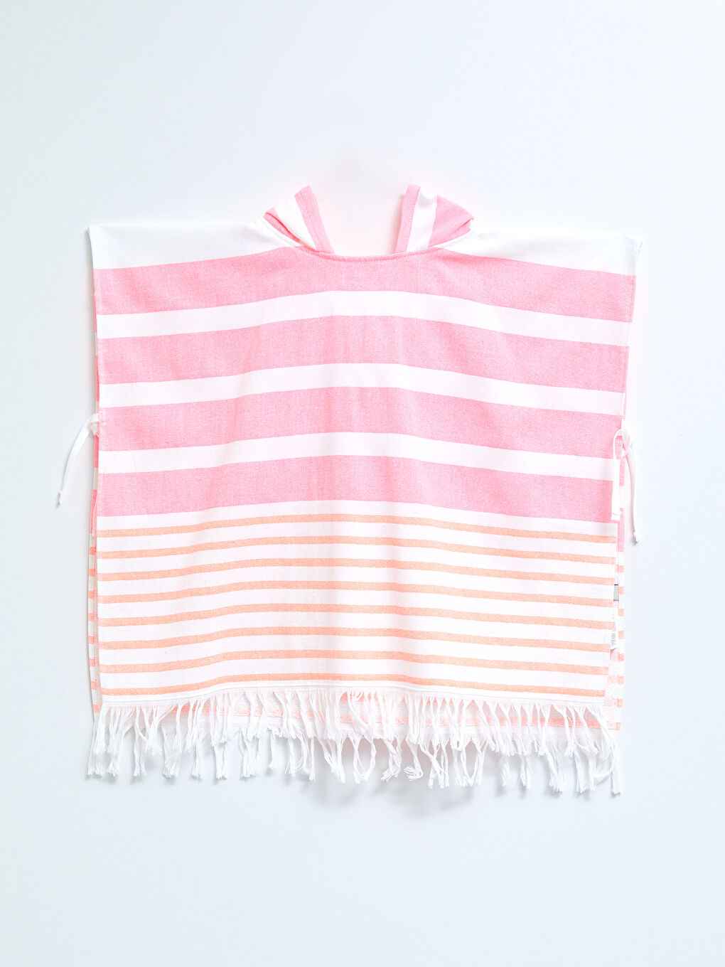 LCW ACCESSORIES Striped Tassel Detailed Girl Velvet Poncho Beach Towel -S29945Z4-CRC