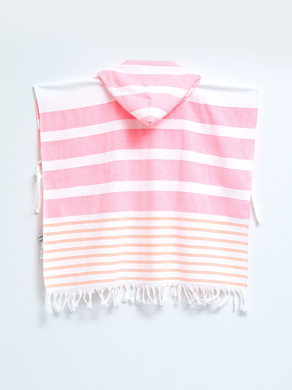 LCW ACCESSORIES Striped Tassel Detailed Girl Velvet Poncho Beach Towel -S29945Z4-CRC