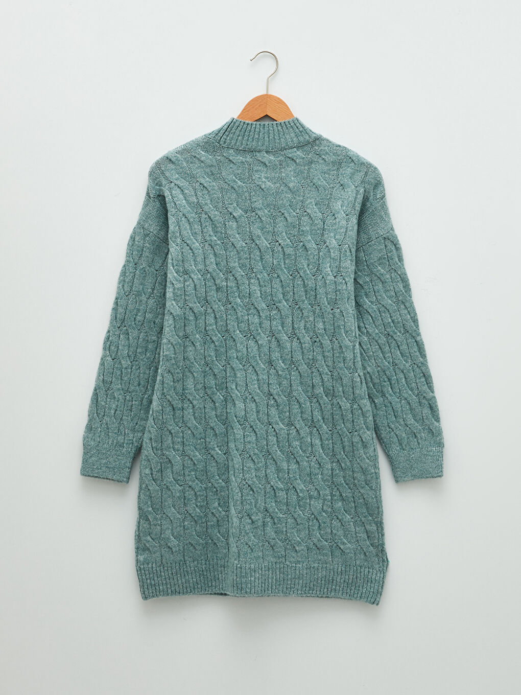 Half Turtleneck Patterned Long Sleeve Oversize Women's Knitwear Tunic-6