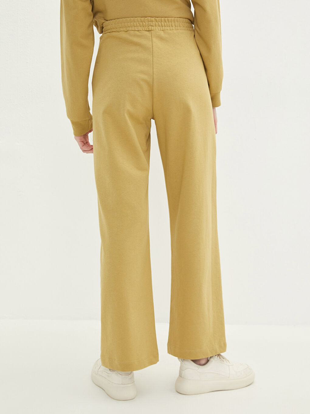 Women's Elasticated Waist Plain Sweatpants-5