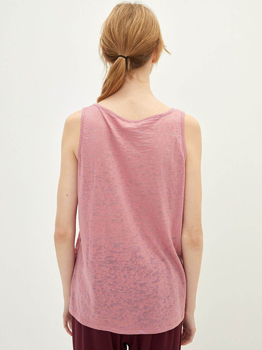 Women's U Neck Letter Printed Sleeveless Pajama Top -S29996Z8-GEA
