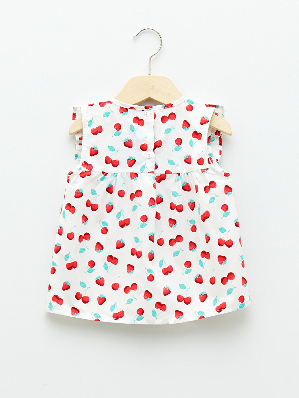 Ekru Bisiklet Yaka Baskılı Kız Bebek Bluz-1