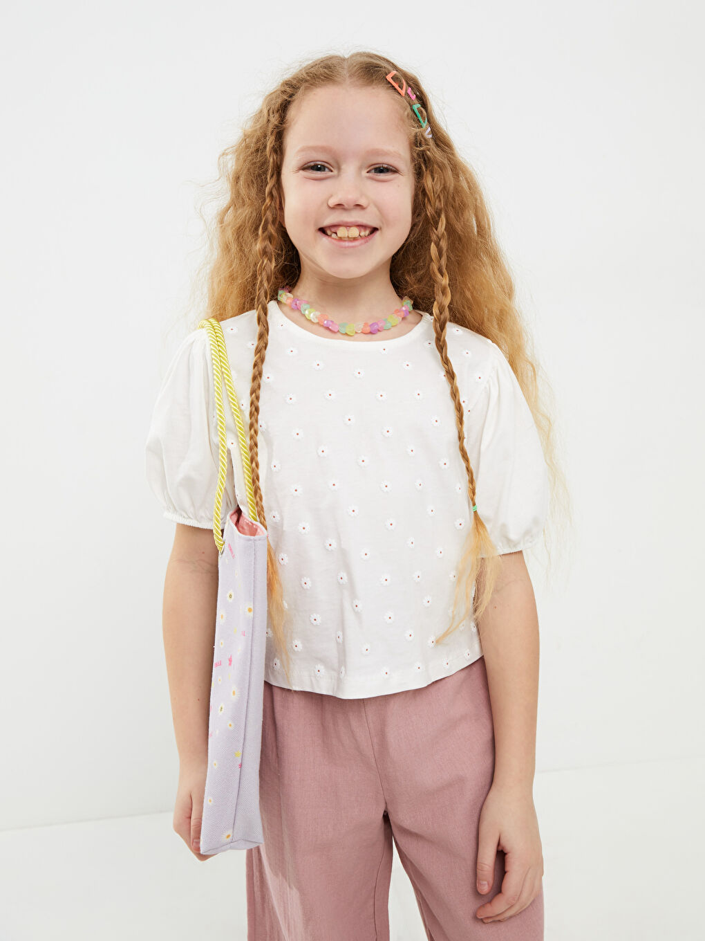 Blouse Fille à Manches Courtes Imprimée à Col Rond-2