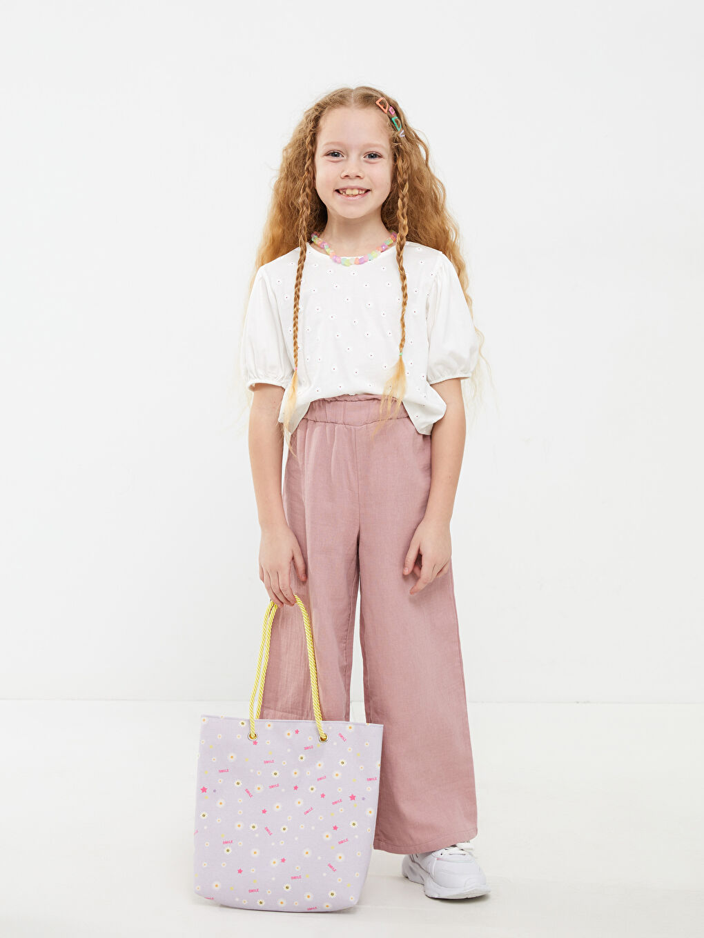 Blouse Fille à Manches Courtes Imprimée à Col Rond-3