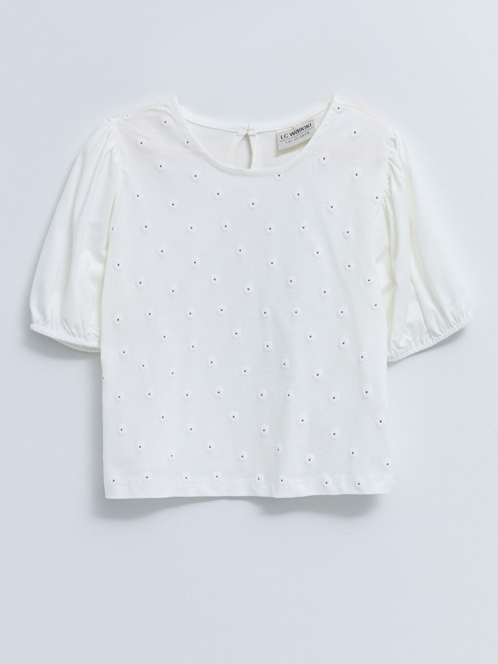 Blouse Fille à Manches Courtes Imprimée à Col Rond-4