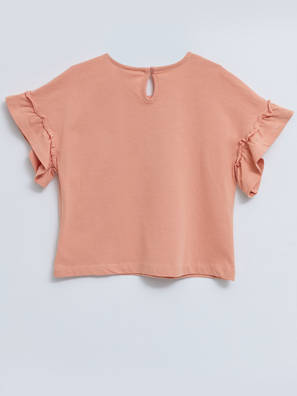 Crew Neck Printed Short Sleeve Cotton Girl T-shirt-1