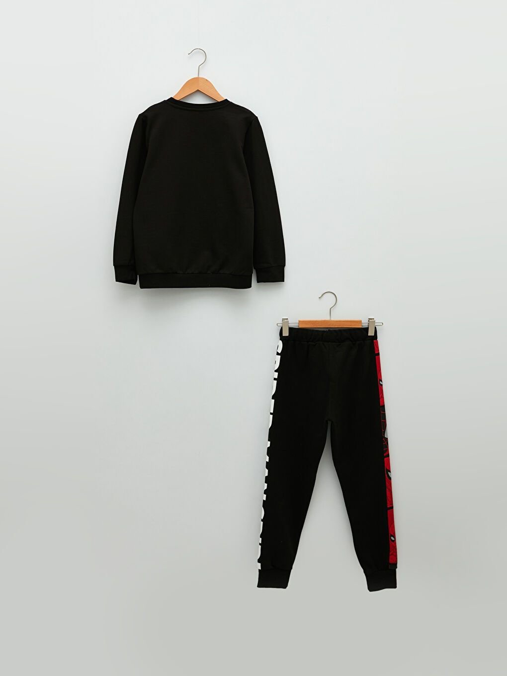 Crew Neck Spider-Man Printed Long Sleeve Boys' Sweatshirt and Sweatpants-1