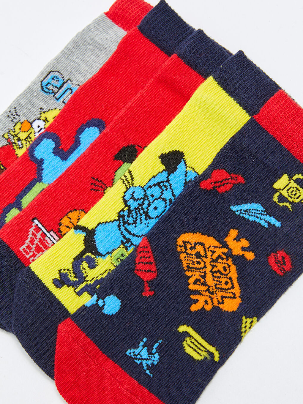 Karışık Kral Şakir Desenli Erkek Çocuk Patik Çorap 5'li-3