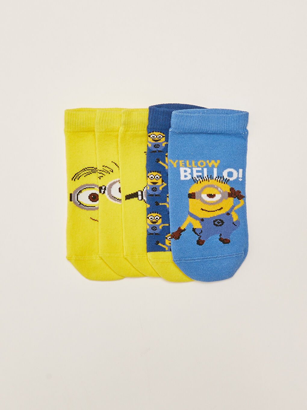 Karışık Minions Desenli Erkek Çocuk Patik Çorap 5'li