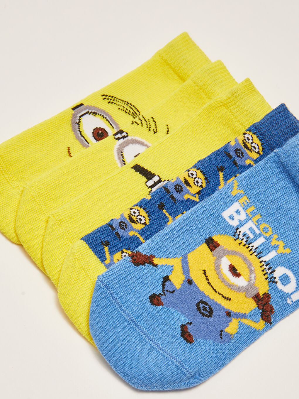 Karışık Minions Desenli Erkek Çocuk Patik Çorap 5'li-3