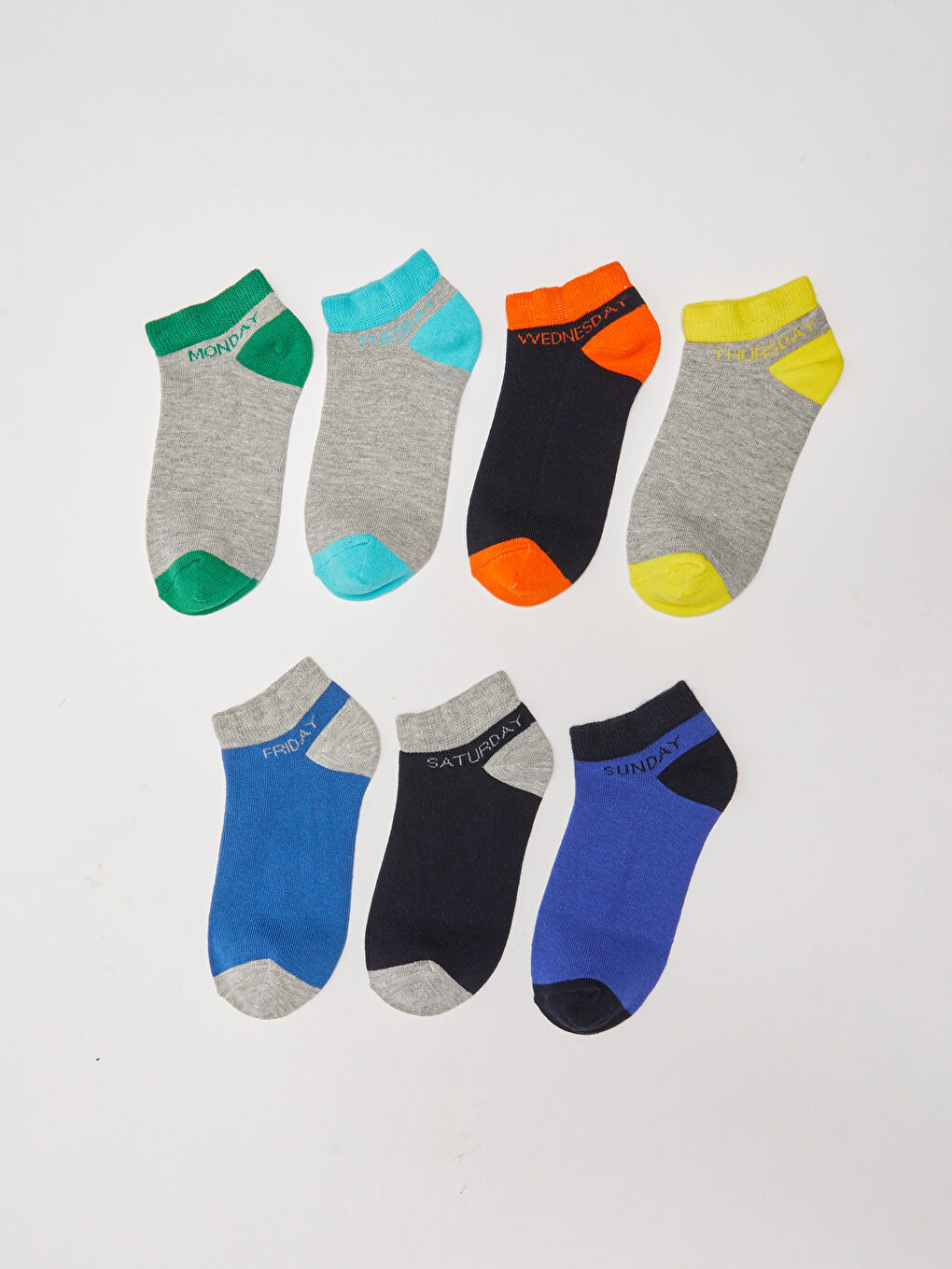 Farbblock Jungen Sneaker-Socken 7er-Pack-1