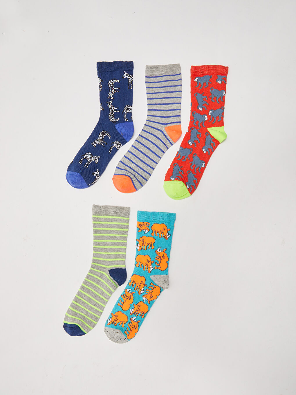 Patterned Boys' Ankle Socks 5 Pack-1