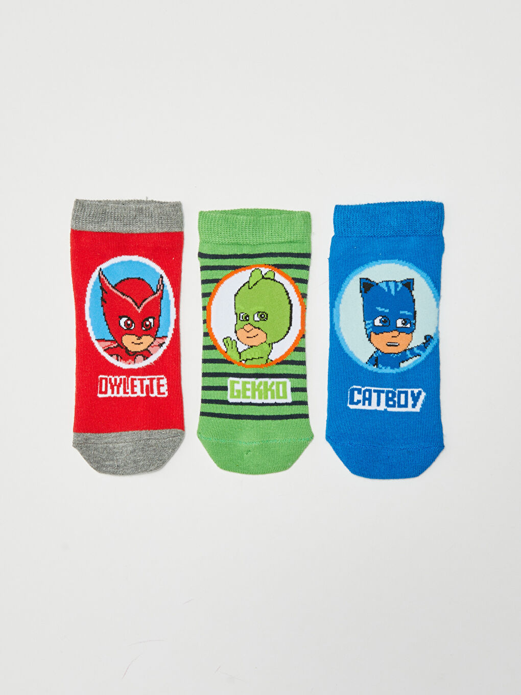 Karışık Pijamaskeliler Desenli Erkek Çocuk Patik Çorap 3'lü-1