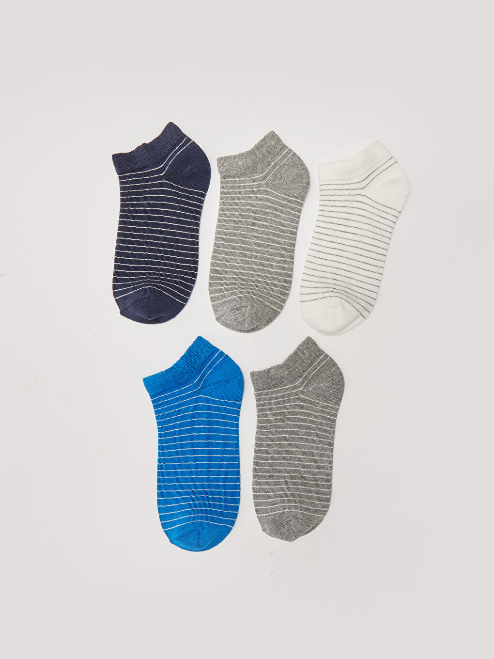 Striped Boys' Trainer Socks 5 Pack-1
