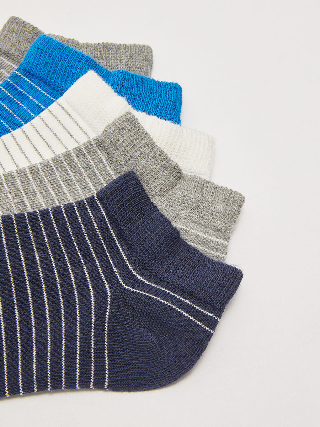 Striped Boys' Trainer Socks 5 Pack-2