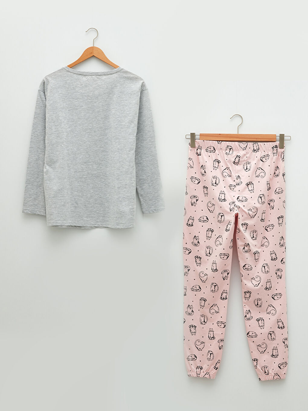 Crew Neck Printed Long Sleeve Women's Pyjama Set-6