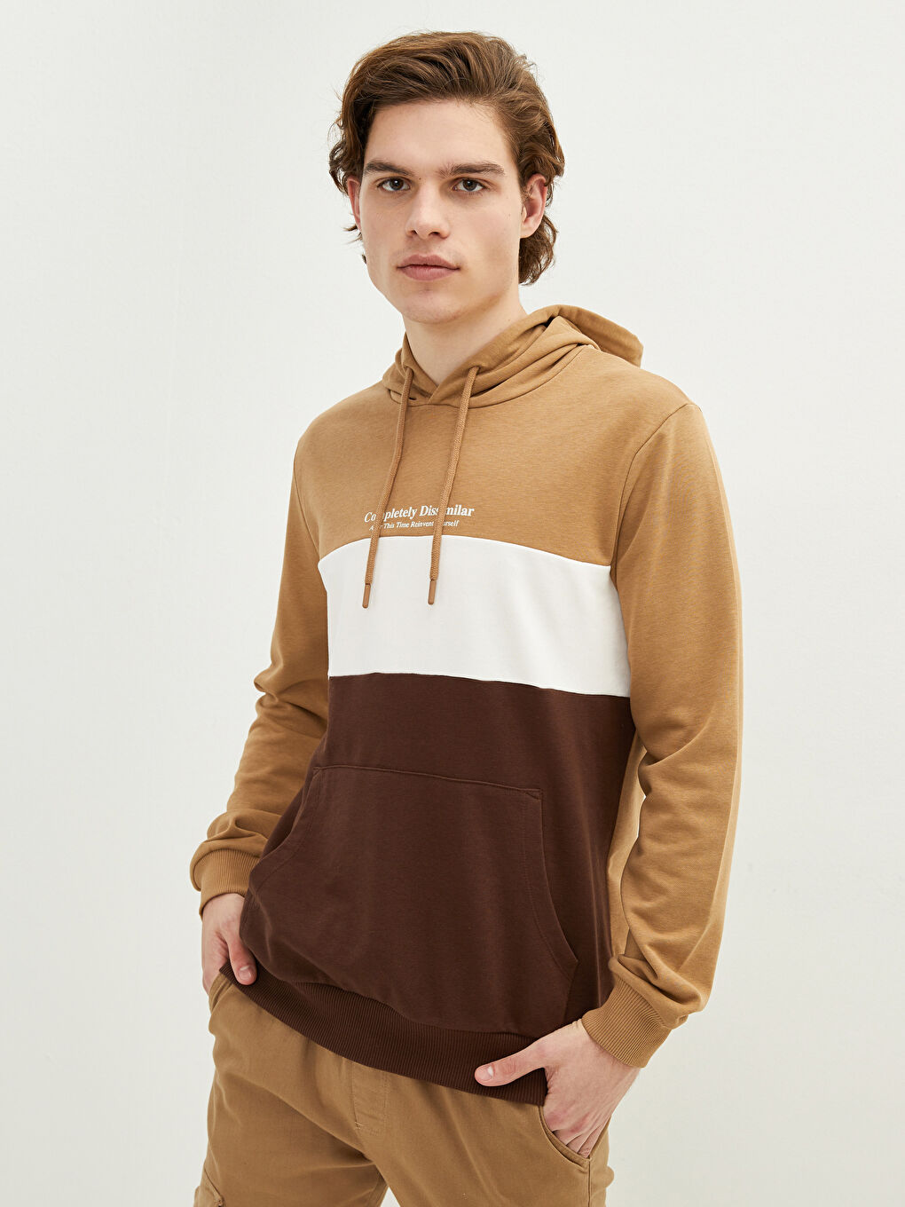 هودي رجالي كم طويل بلوك الألوان