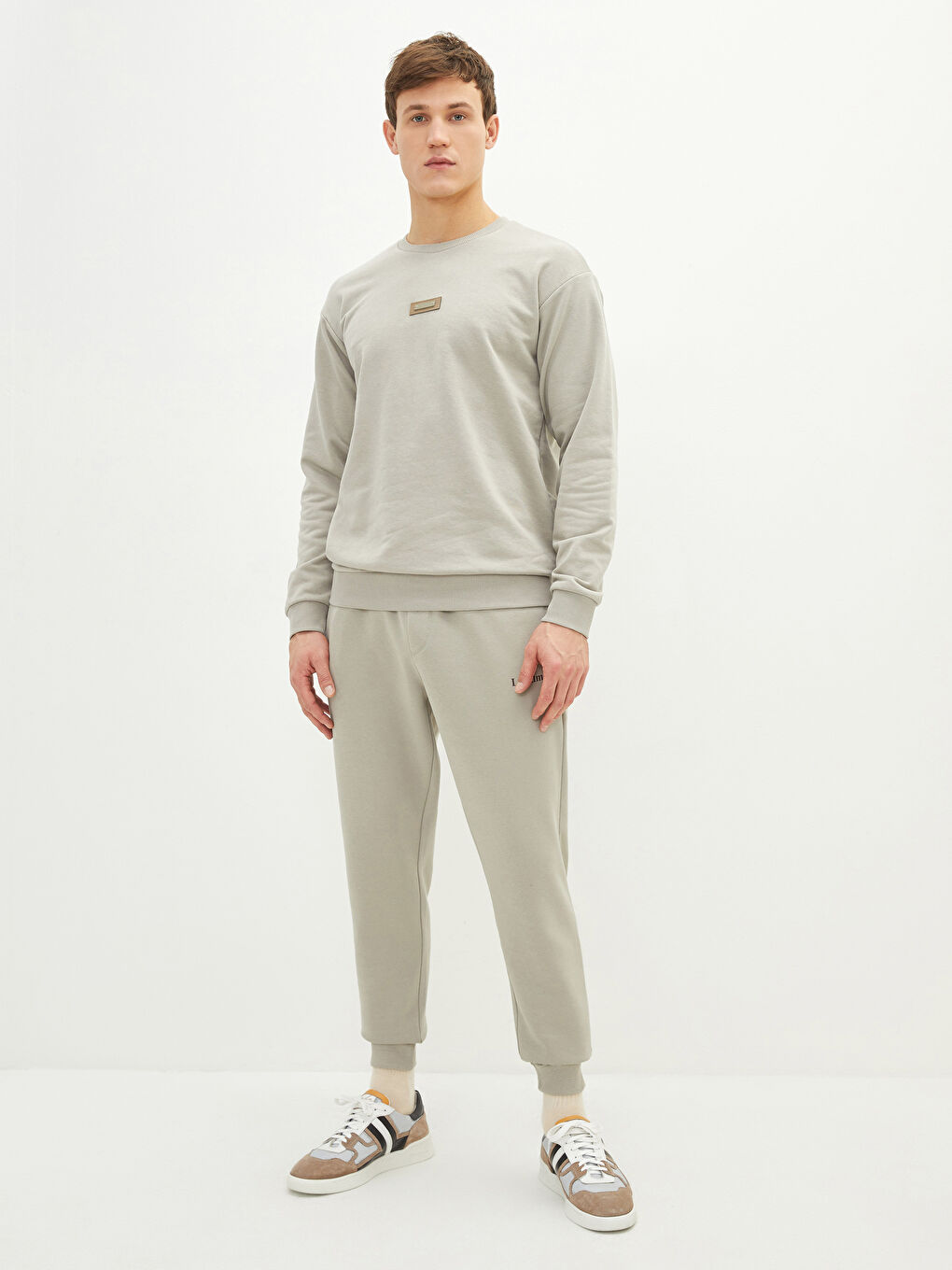 მრგვალი საყელო გრძელმკლავიანი ნაბეჭდი მამაკაცის თბილი ზედა-2