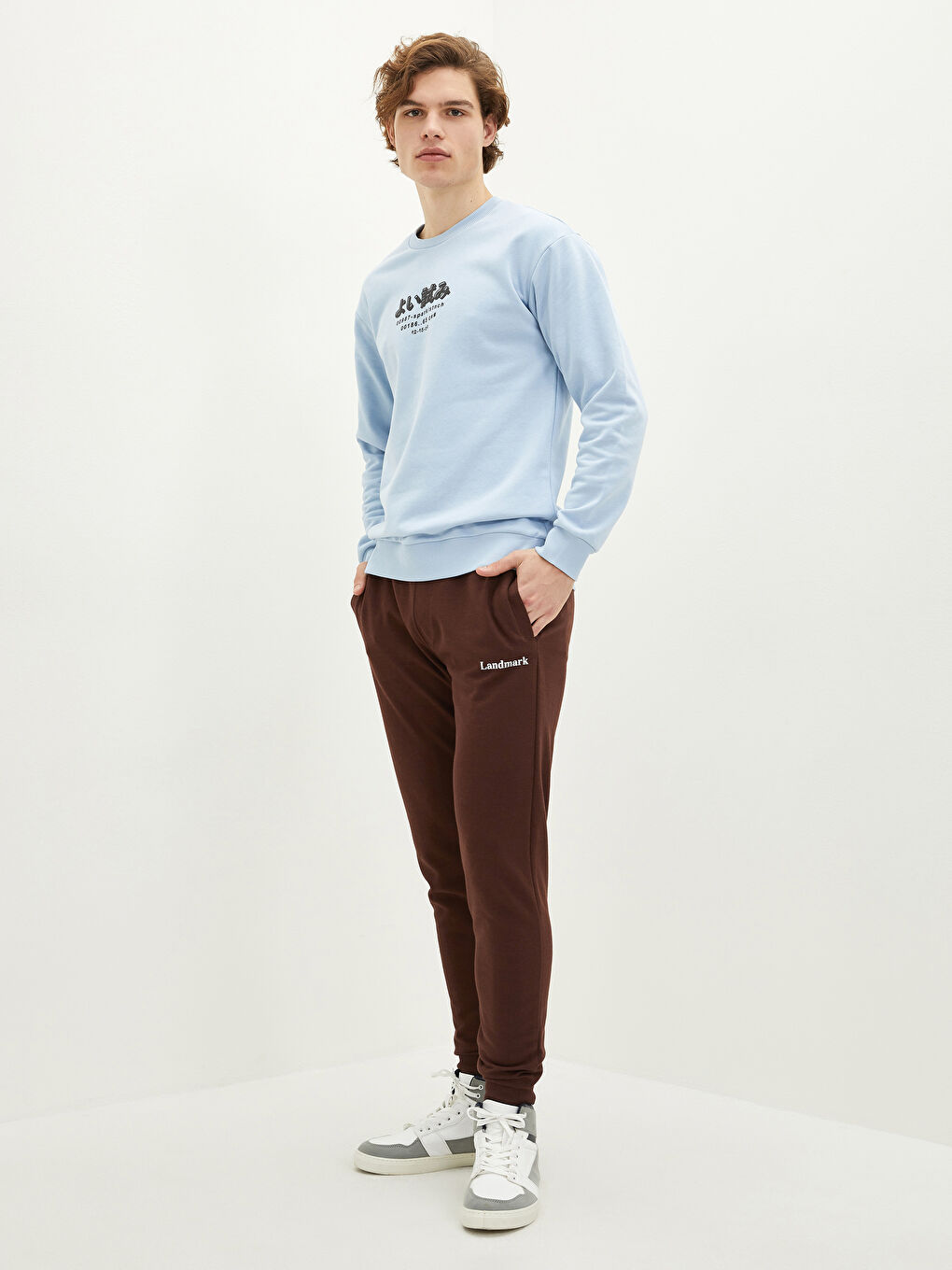 Kahverengi Slim Fit Erkek Eşofman Altı-1