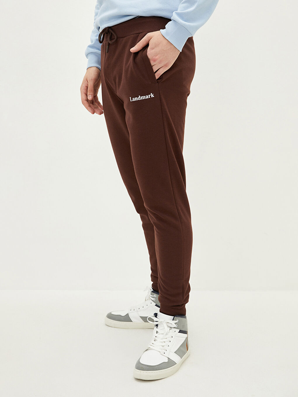 Kahverengi Slim Fit Erkek Eşofman Altı-3