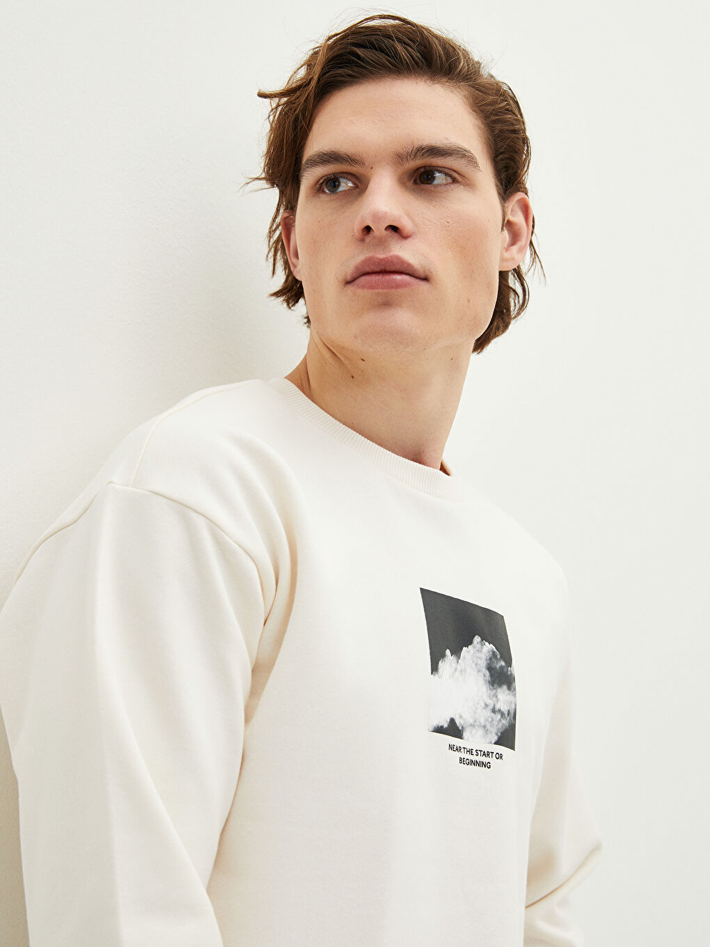 Rundhalsausschnitt Bedrucktes Dickes Herren-Sweatshirt