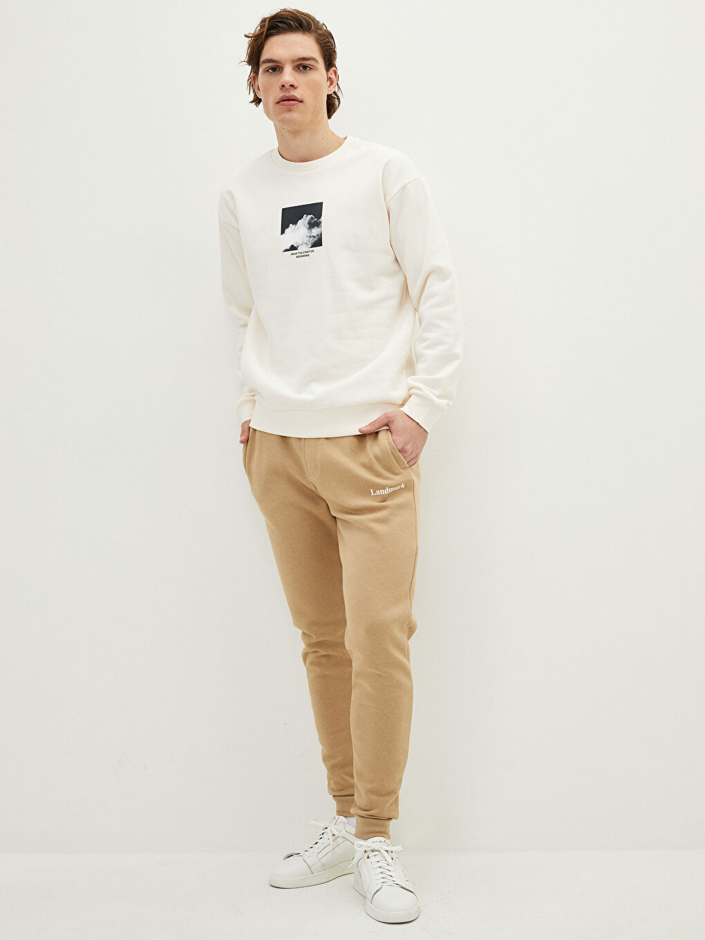 Rundhalsausschnitt Bedrucktes Dickes Herren-Sweatshirt-2