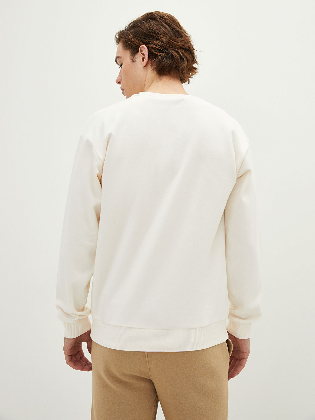 Rundhalsausschnitt Bedrucktes Dickes Herren-Sweatshirt-4