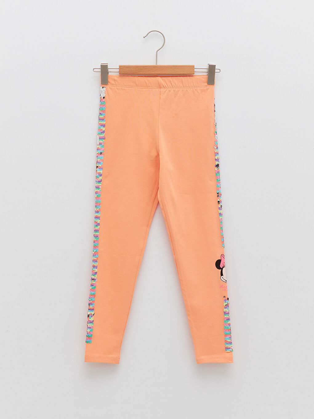 Elastic Waist Minnie Mouse Printed Cotton Girls Long Leggings