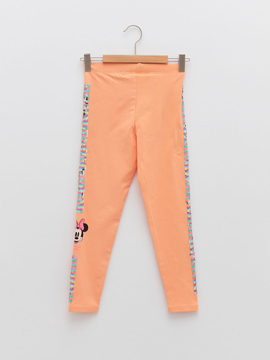 Elastic Waist Minnie Mouse Printed Cotton Girls Long Leggings-1