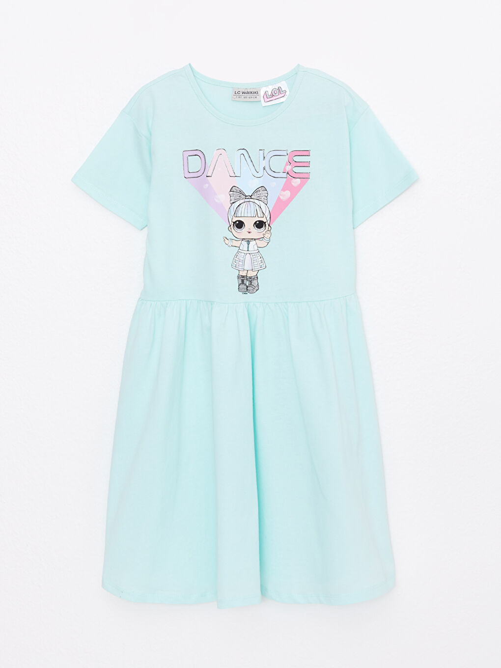 LC Waikiki Crew Neck LOL Surprise OMG Licensed Short Sleeve Girls Dress -S2AB24Z4-FS0