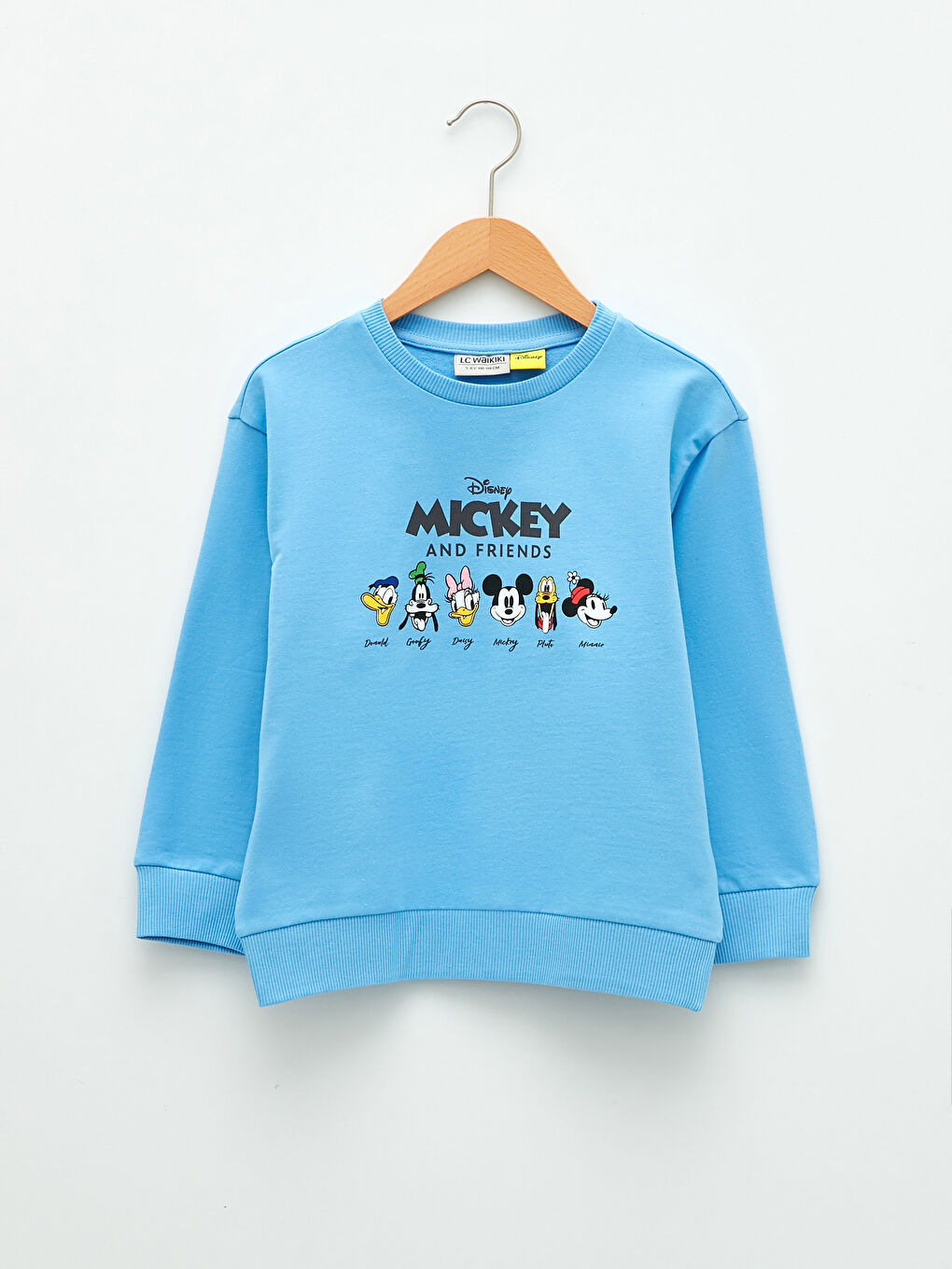 Crew Neck Mickey and Friends Printed Long Sleeve Girls' Sweatshirt