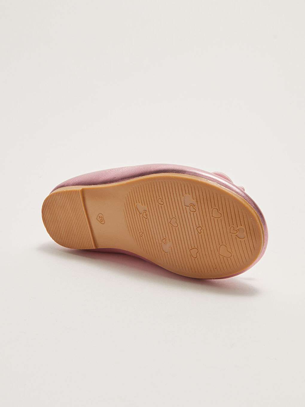 Pembe Parlak Deri Görünümlü Fiyonk Detaylı Lastikli Kız Bebek Babet-3