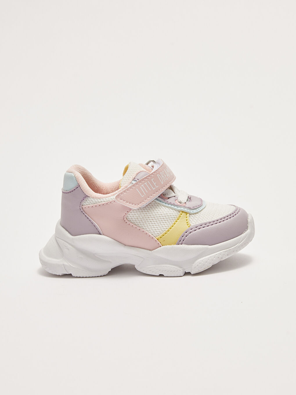 Beyaz Bağcık ve Cırt Cırtlı Kalın Taban Kız Bebek Spor Ayakkabı-1