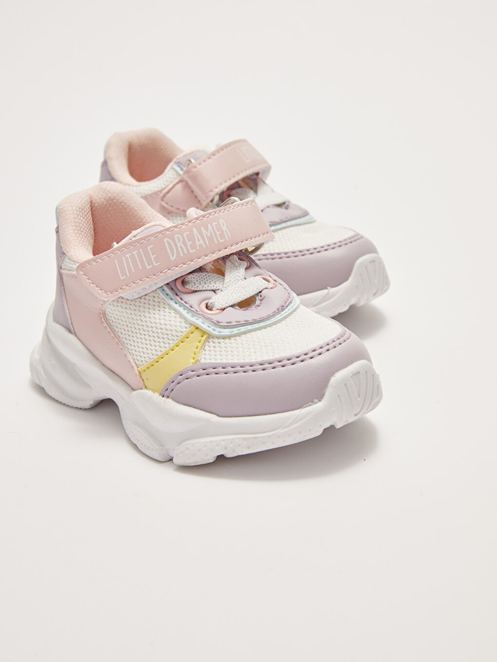 Beyaz Bağcık ve Cırt Cırtlı Kalın Taban Kız Bebek Spor Ayakkabı-2