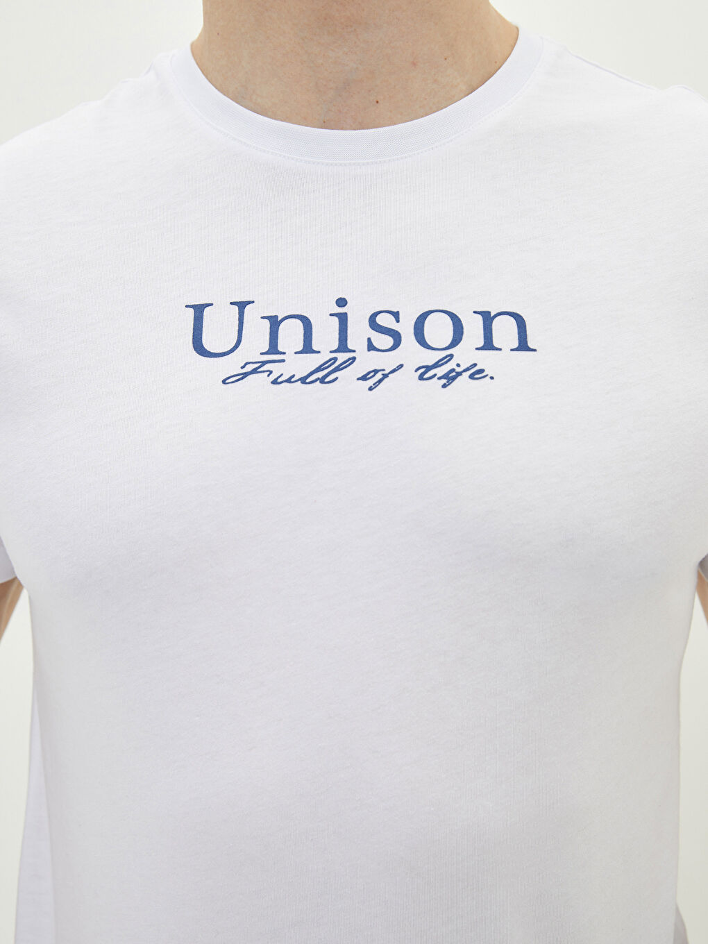 Bisiklet Yaka Kısa Kollu Baskılı Penye Erkek Tişört-3