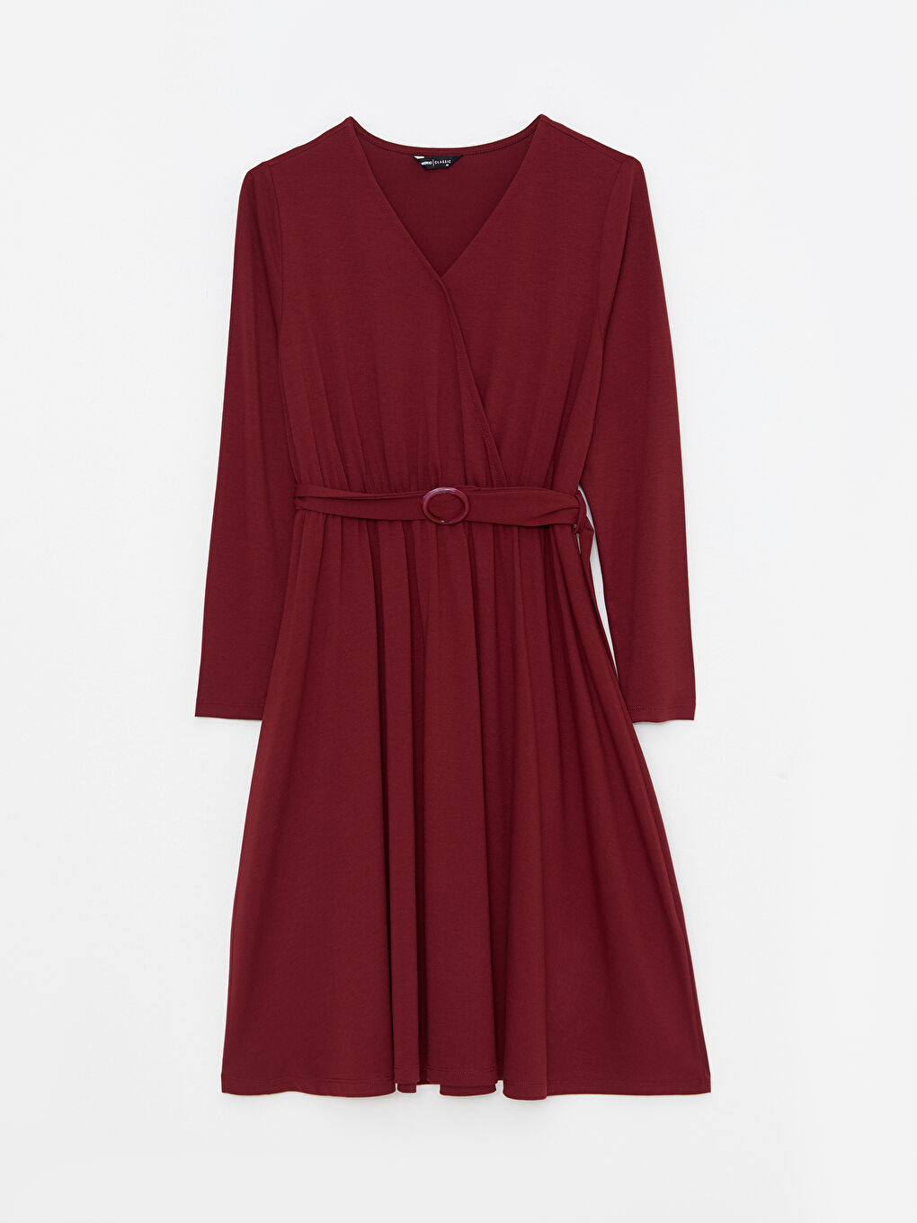 Double Breasted Plain Long Sleeve Women's Dress-4