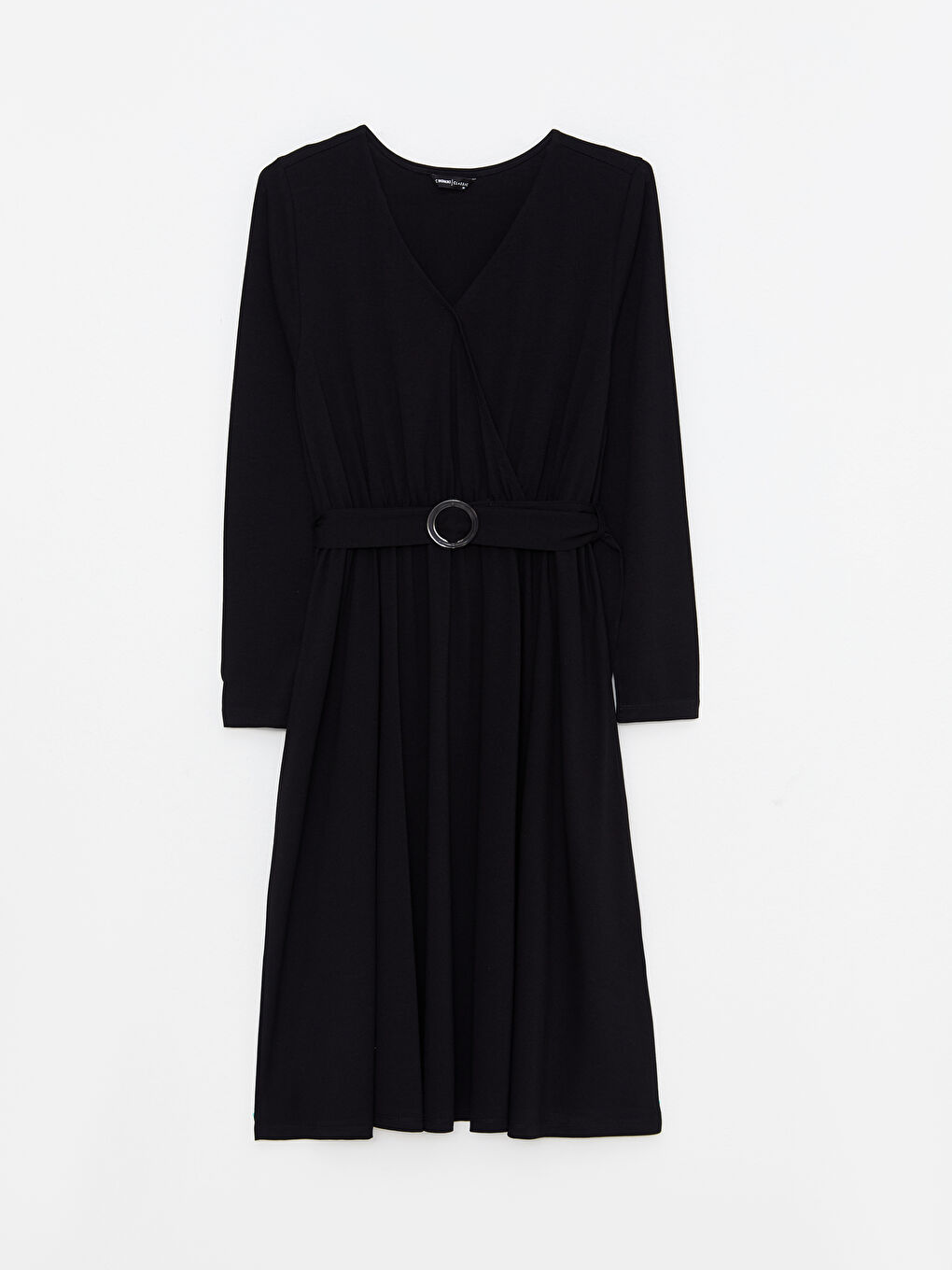 فستان كم طويل سادة بصفين زراير للسيدات-5