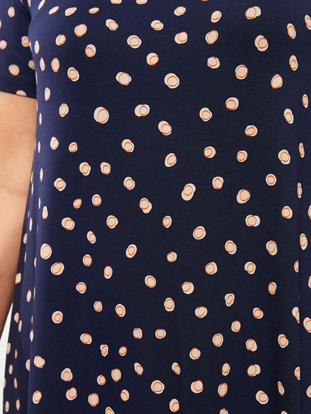 LCW Grace U Neck Patterned Short Sleeve A-Line Women's Dress -S2AC52Z8-LSJ