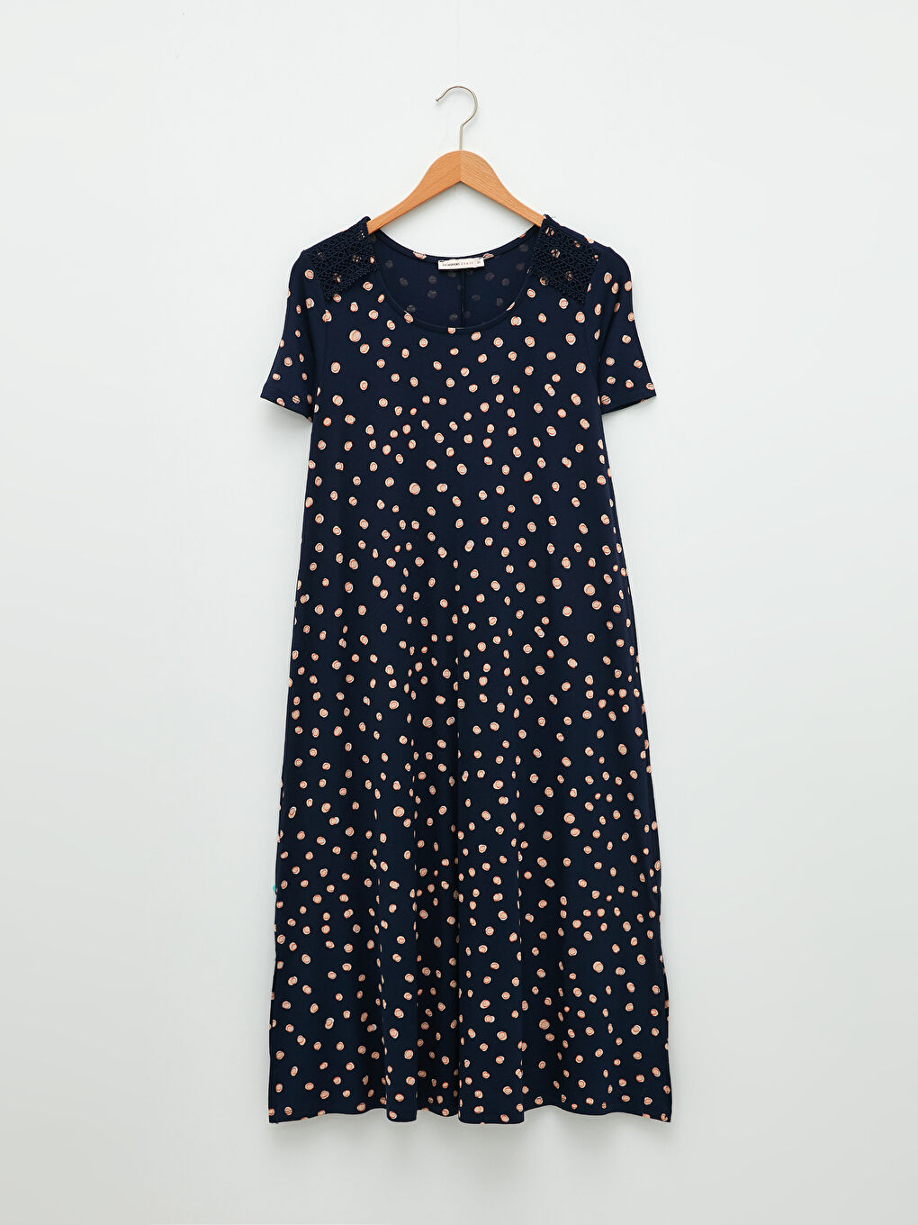 LCW Grace U Neck Patterned Short Sleeve A-Line Women's Dress -S2AC52Z8-LSJ